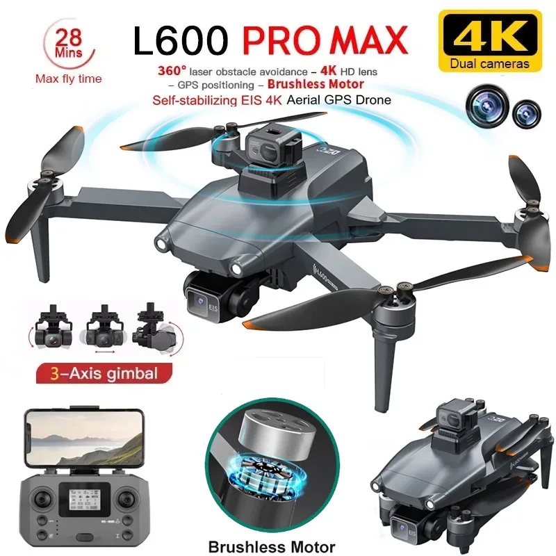 Drone Camera Wide Angle - L600 PRO MAX GPS Дрон Профессиональный